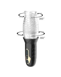 Male Rose Cyclone Spinning Masturbator - Black
