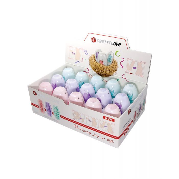 Pretty Love Double-Sided Stroker Egg - Display of 15