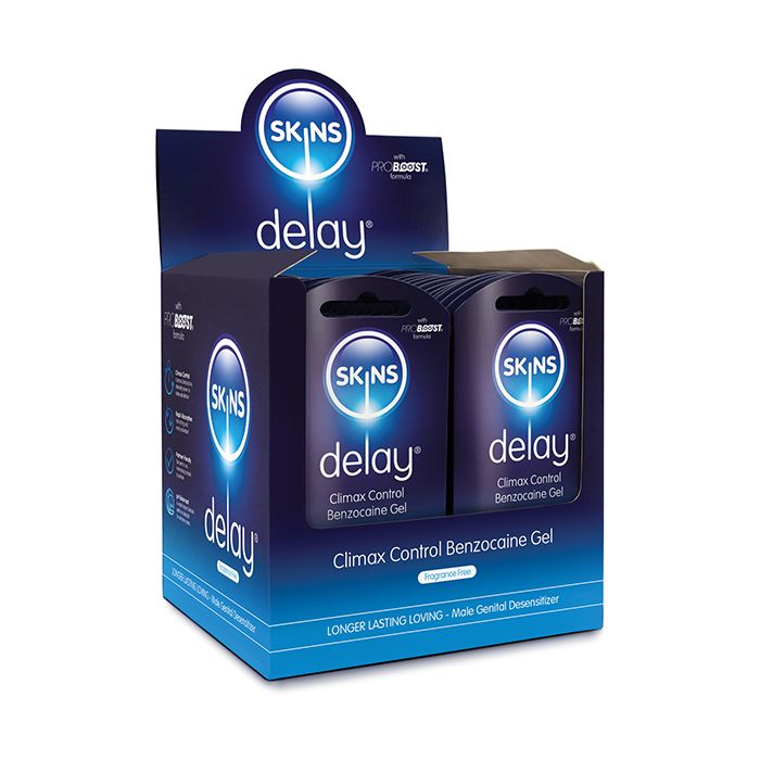 Skins Benzocaine Delay Serum Foil Display - 3 ml Display of 36